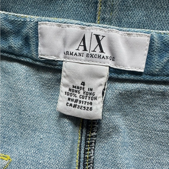 Armani Exchange A/X Denim Short Skirt Color Block A Line - Picture 6 of 6